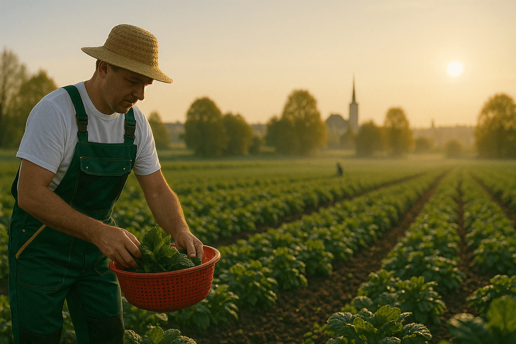 Фермер в полі